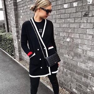 Zara Double Breasted Pearl Blogger Cardigan.